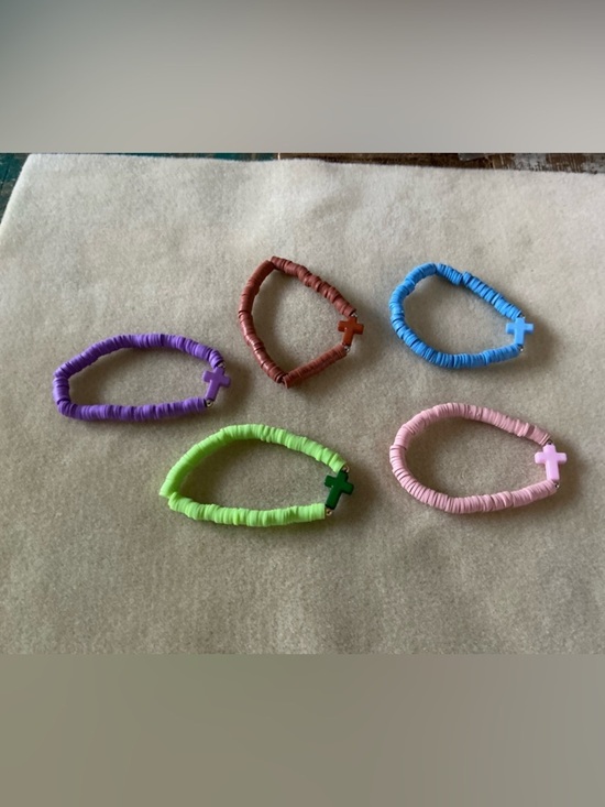 Other - Kids Stretch Bead Cross Bracelet - Multi Color Set